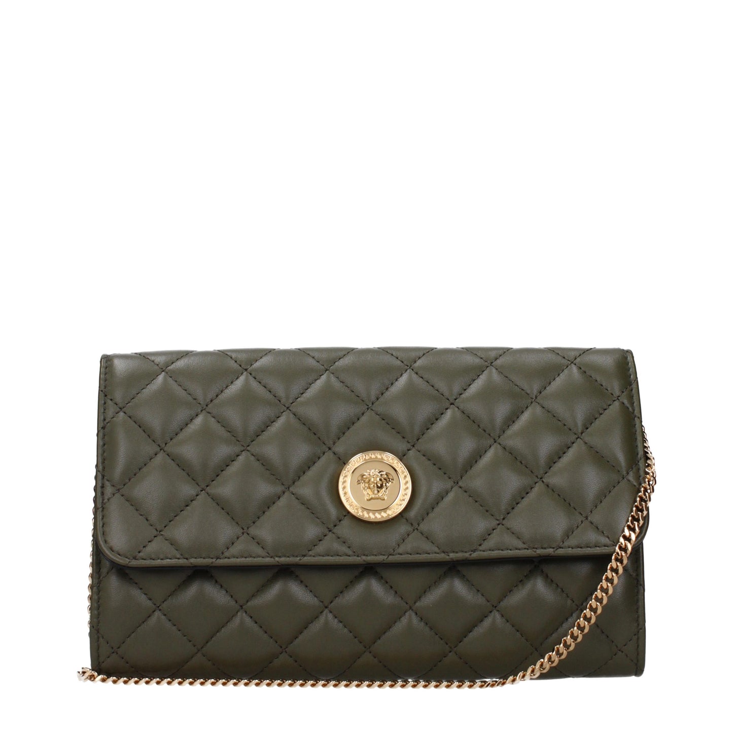 Green Leather Clutch Bag