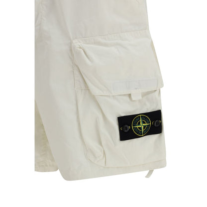 White Cotton Bermuda Shorts