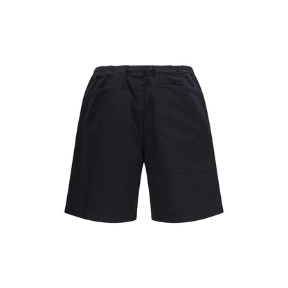 Black Cotton Bermuda Shorts