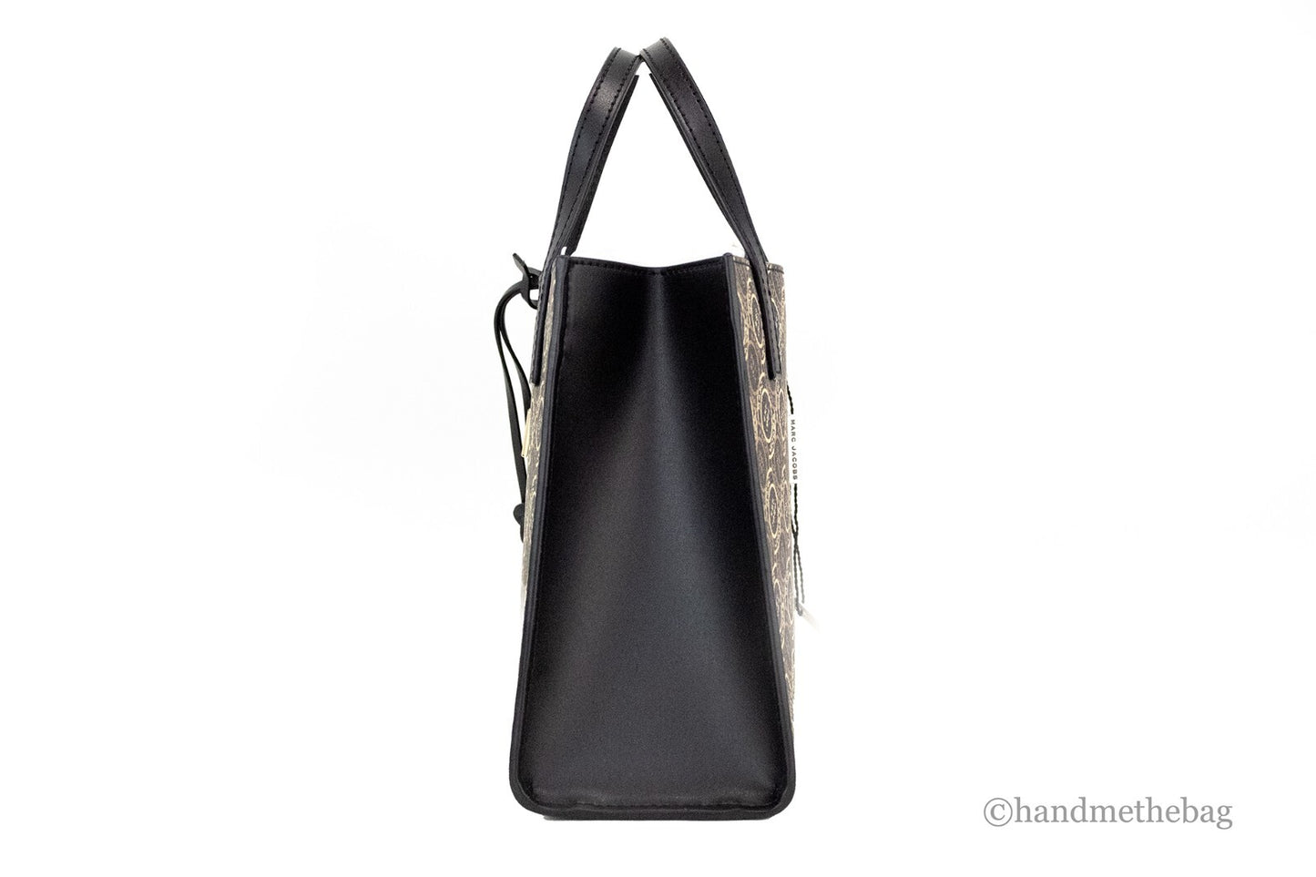 Marc Jacobs Mini Grind Signet Printed Leather Crossbody Tote Handbag Purse