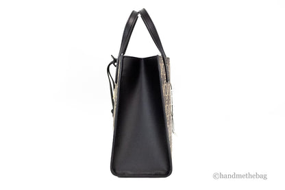 Marc Jacobs Mini Grind Signet Printed Leather Crossbody Tote Handbag Purse
