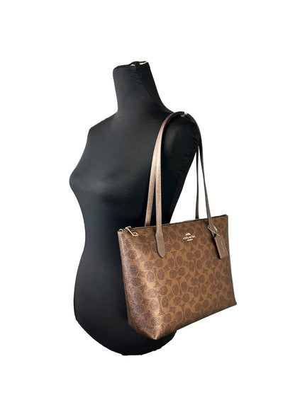 Coach Signature Fiona Zip Tote Bag