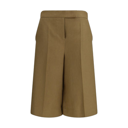 Bicolor Linen Bermuda Shorts