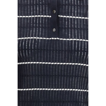 Blue Silk Polo Shirt
