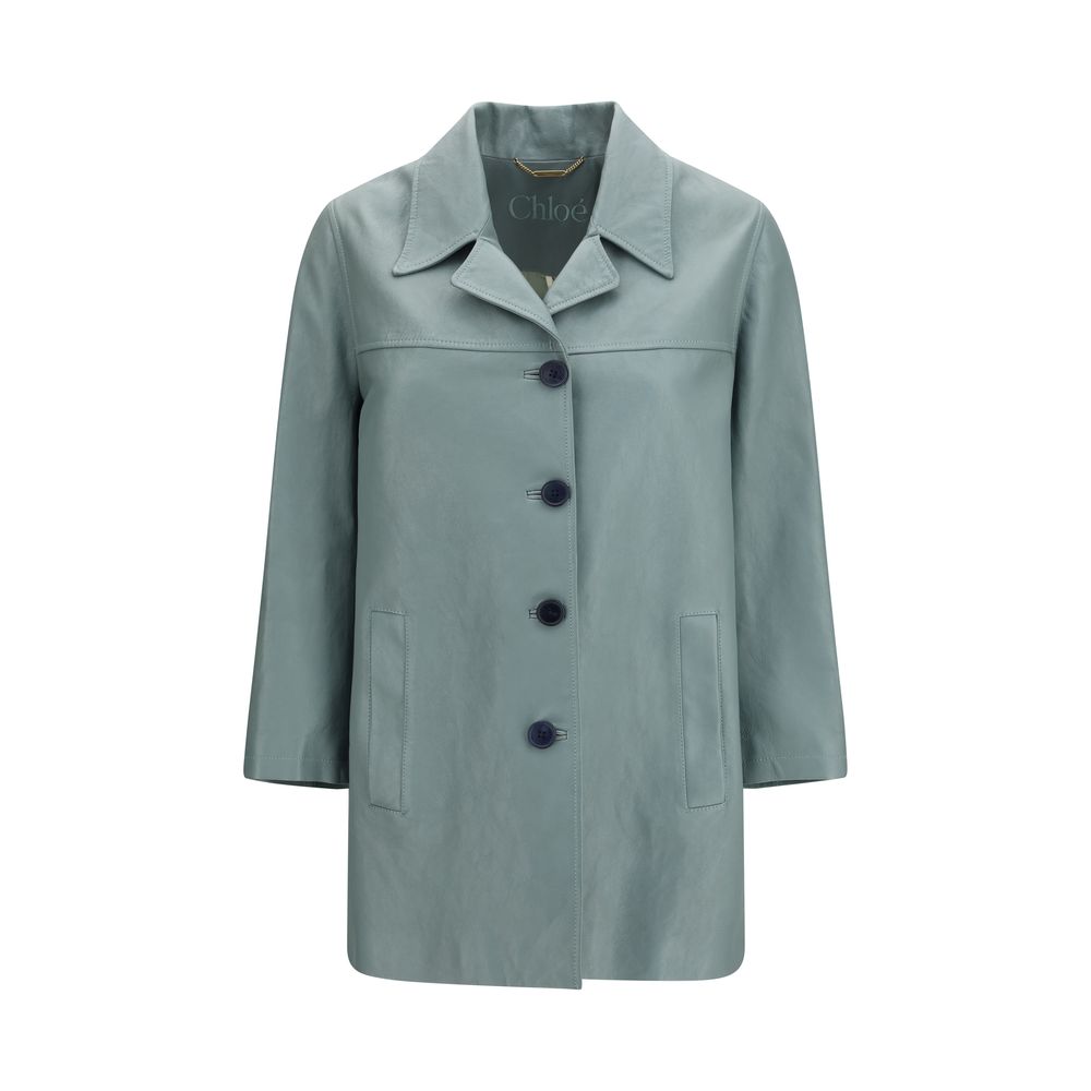 Blue Lamb Leather Leather Jacket