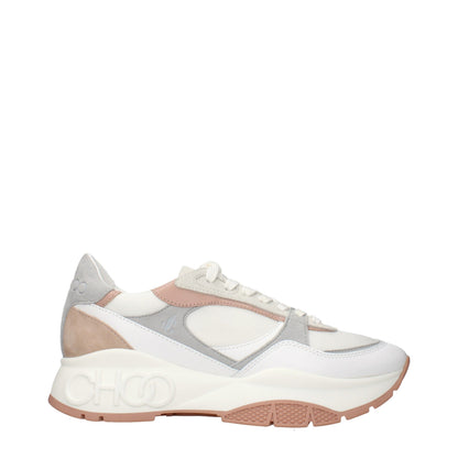 White Fabric Sneakers