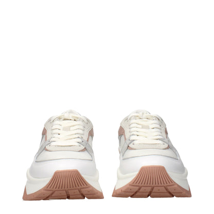 White Fabric Sneakers
