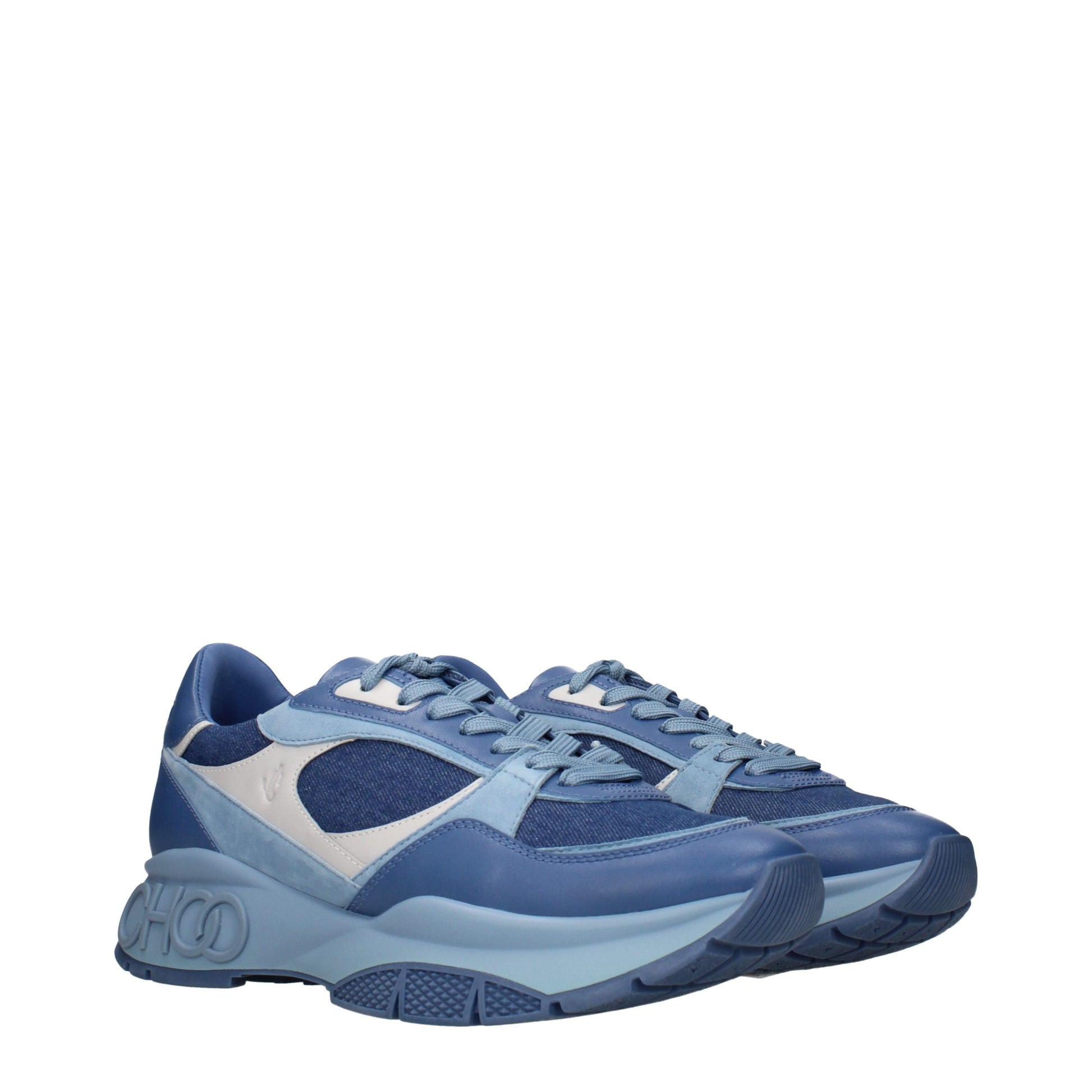 Blue Fabric Sneakers