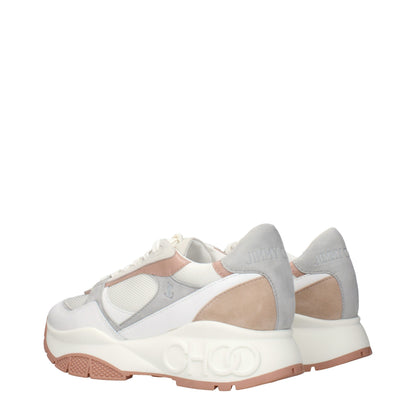 White Fabric Sneakers