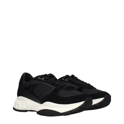 Black Fabric Athletic Sneakers