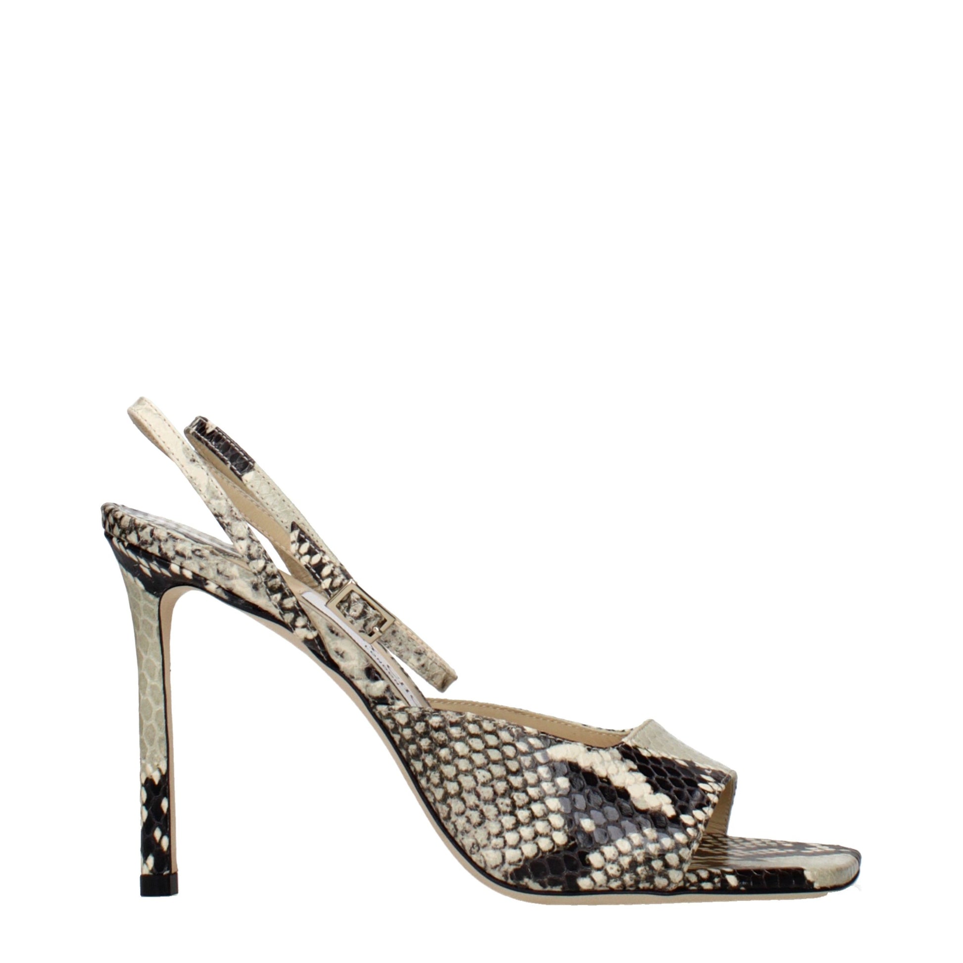 Multicolor Leather Stiletto Heel Sandals