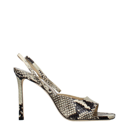 Multicolor Leather Stiletto Heel Sandals