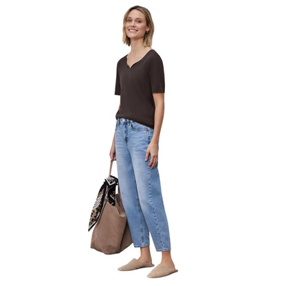 Brown Cotton Long Sleeve T-Shirt
