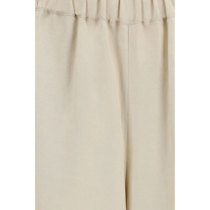 Beige Linen Casual Pants