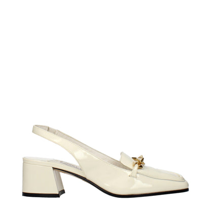 Beige Leather Slip-On Loafers
