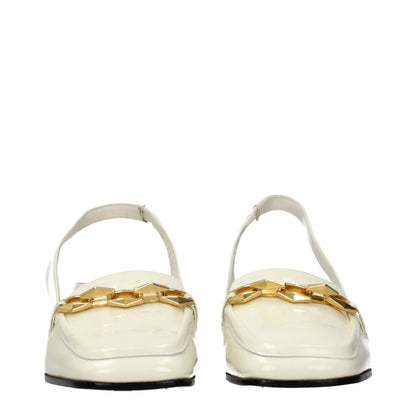 Beige Leather Slip-On Loafers