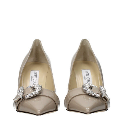 Gray Leather Pumps
