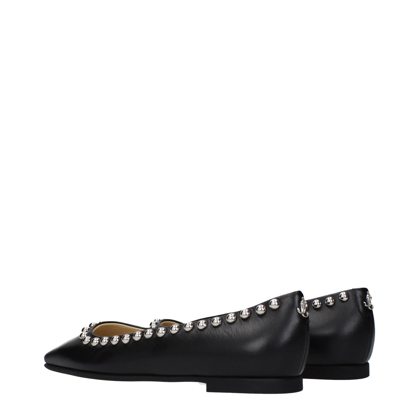 Black Leather Ballet Flats
