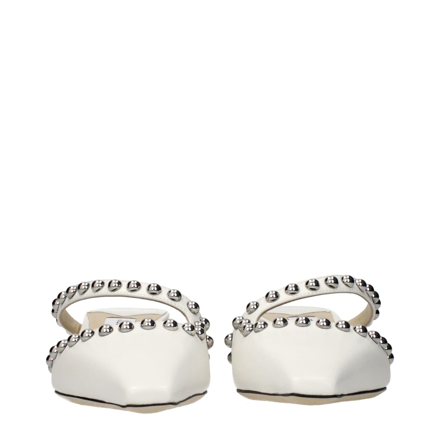 White Leather Flat Sandals
