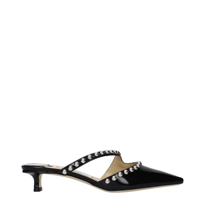 Black Leather Flat Sandals