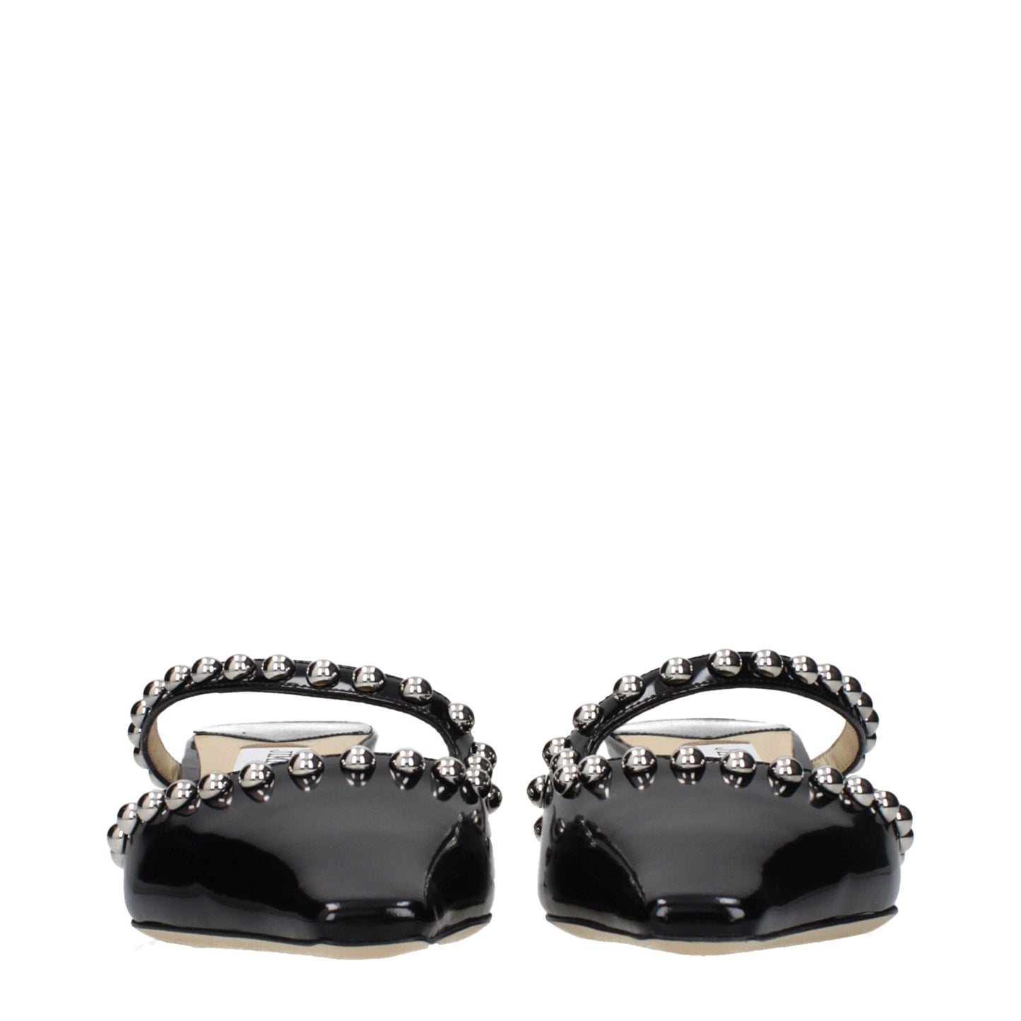 Black Leather Flat Sandals