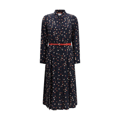 Blue Silk Casual Dress