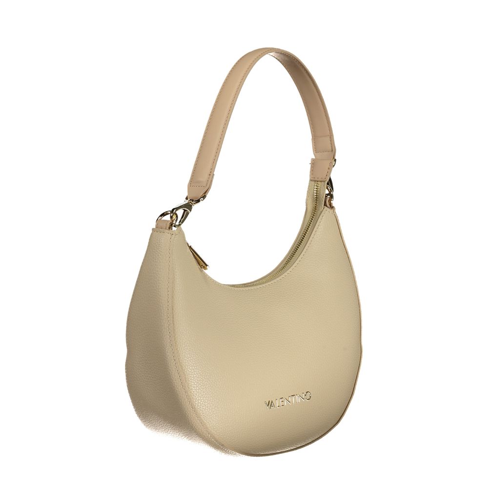 Beige Polyurethane Women Handbag