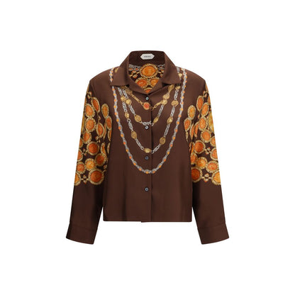 Brown Fabric Pattern Shirt