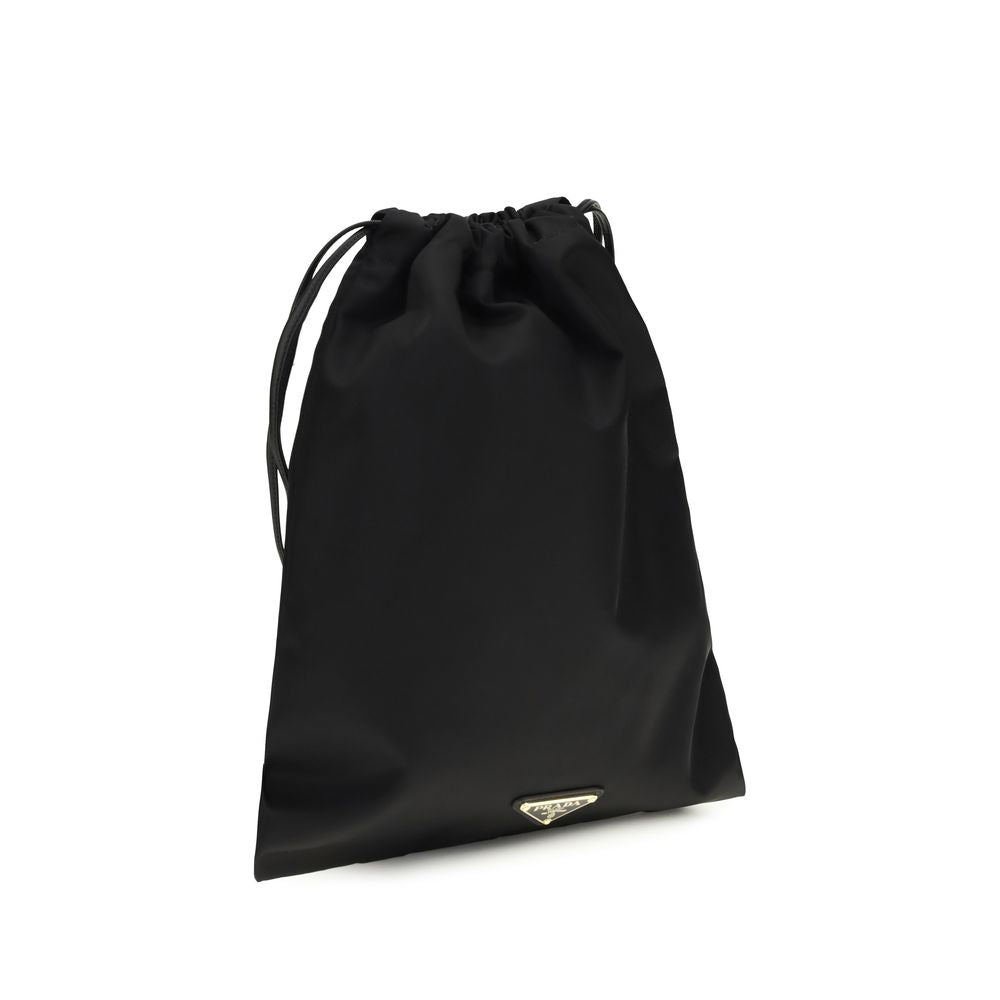 Black Recycled Polyamide Clutch Bag