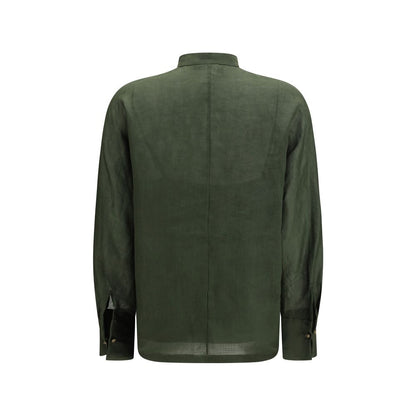 Bicolor Ramie Dress Shirt