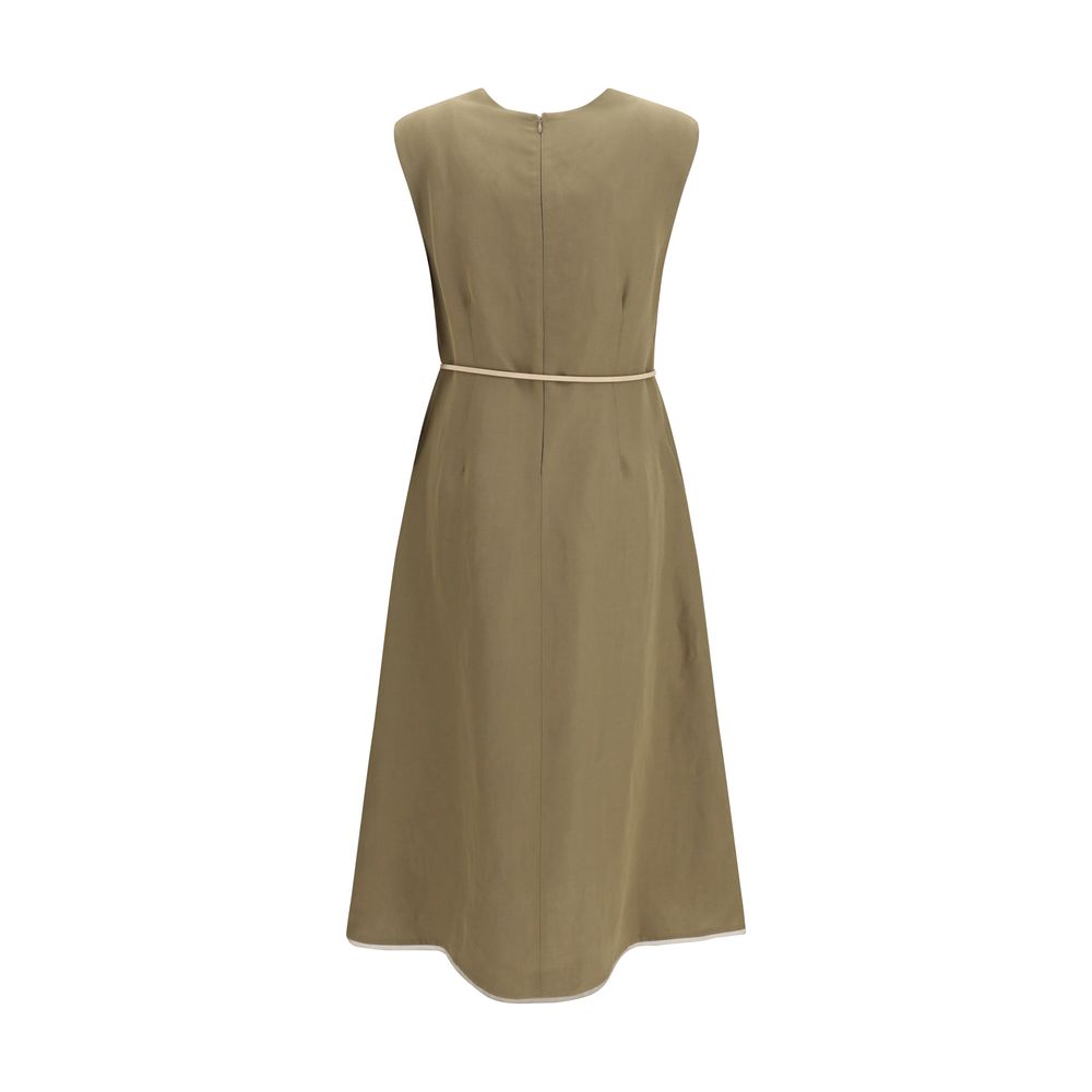 Bicolor Viscose Long Dress