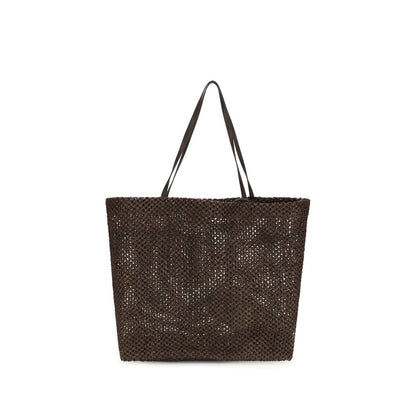 Brown Raffia Shoulder Bag