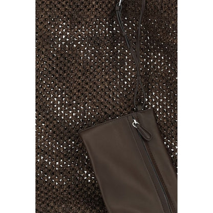 Brown Raffia Shoulder Bag