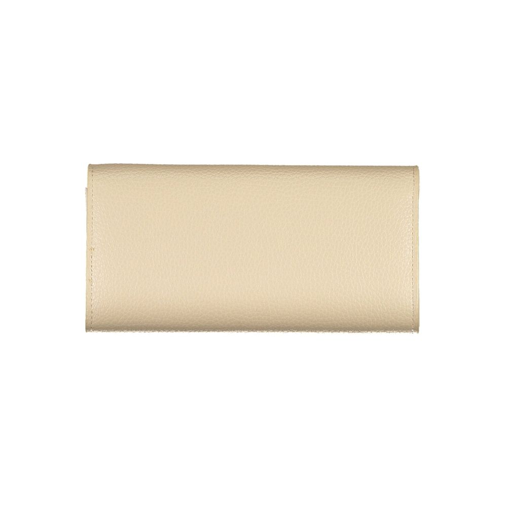 Beige Polyurethane Women Wallet