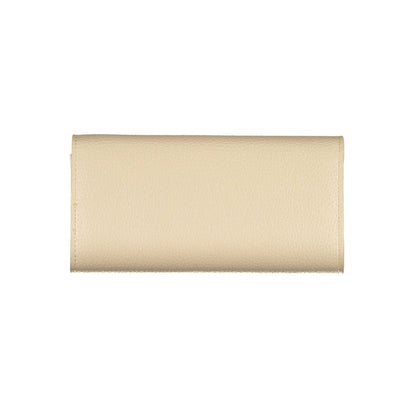 Beige Polyurethane Women Wallet
