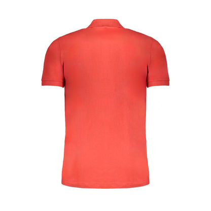 Red Cotton Men Polo Shirt