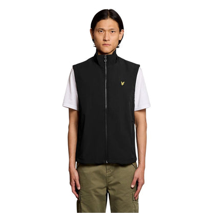 Black Polyester Sleeveless Jacket