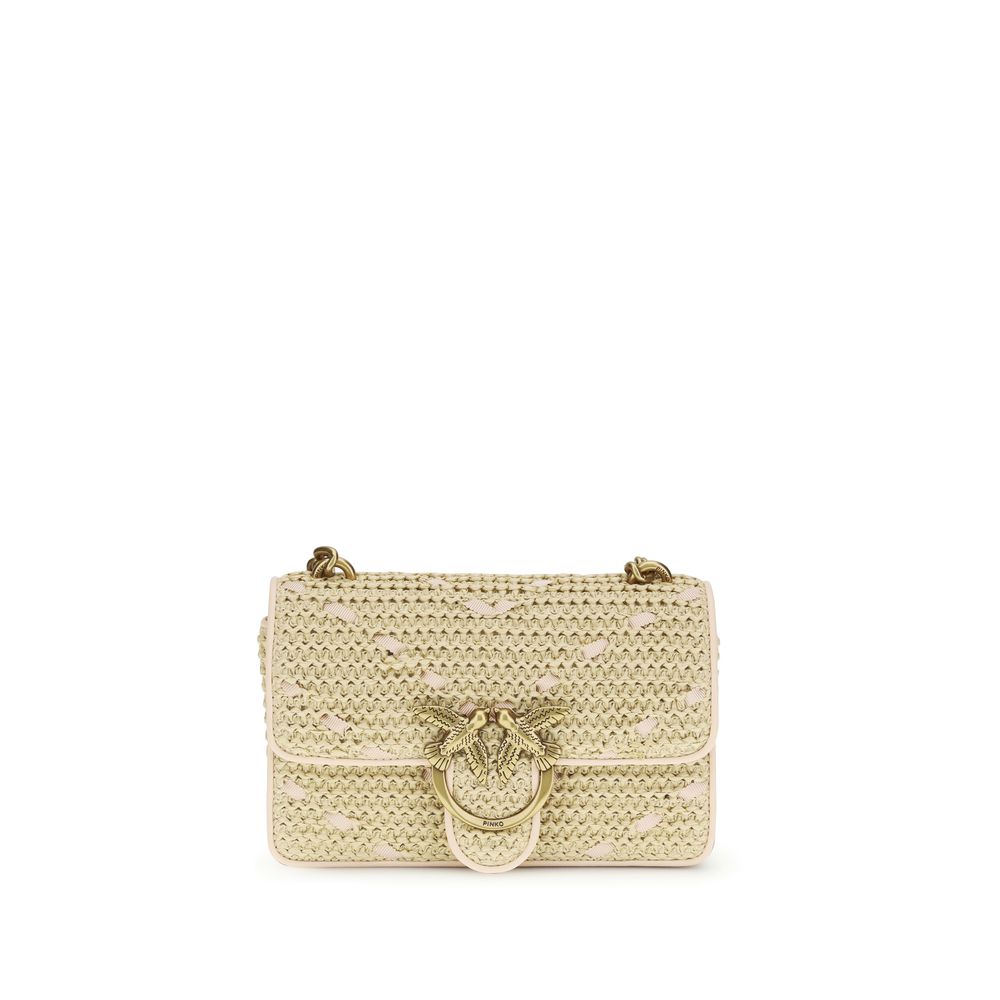 Beige Raffia Shoulder Bag