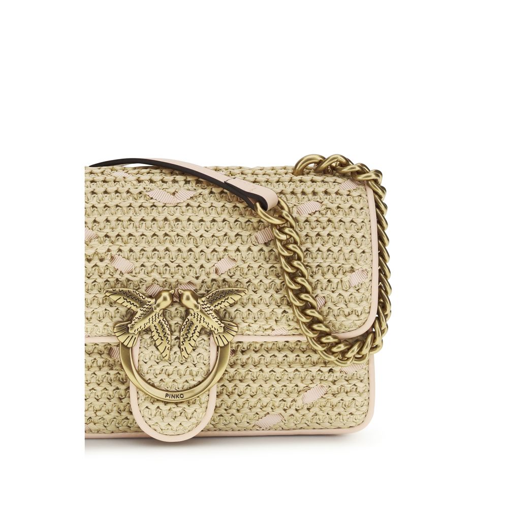 Beige Raffia Shoulder Bag