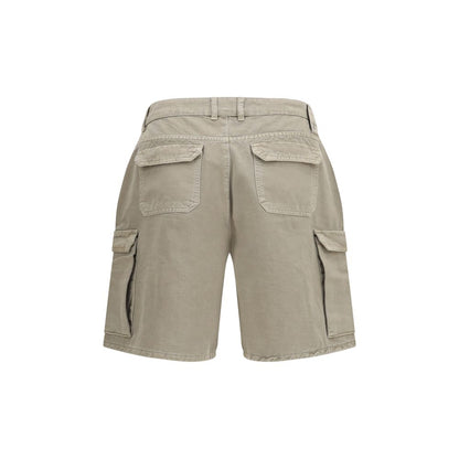 Beige Cotton Bermuda Shorts