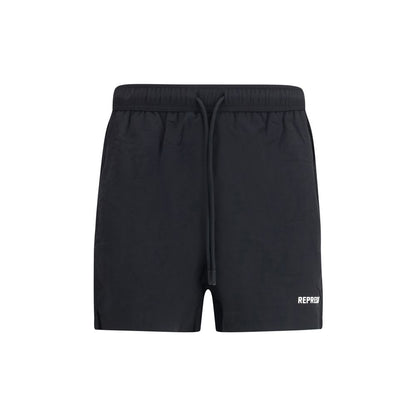 Black Fabric Shorts