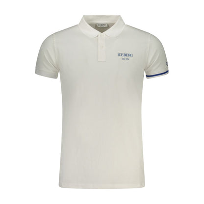 Blue Cotton Men Polo Shirt