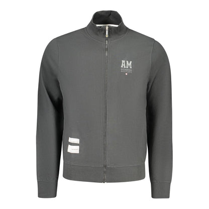 Black Cotton Men Sweatshirt