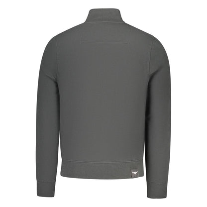 Black Cotton Men Sweatshirt