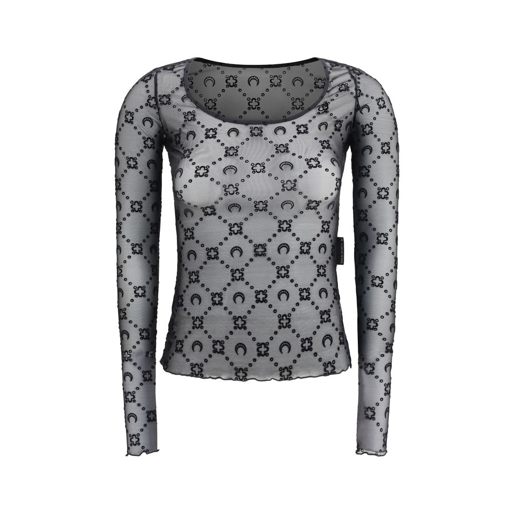 Black Polyamide Pattern Shirt