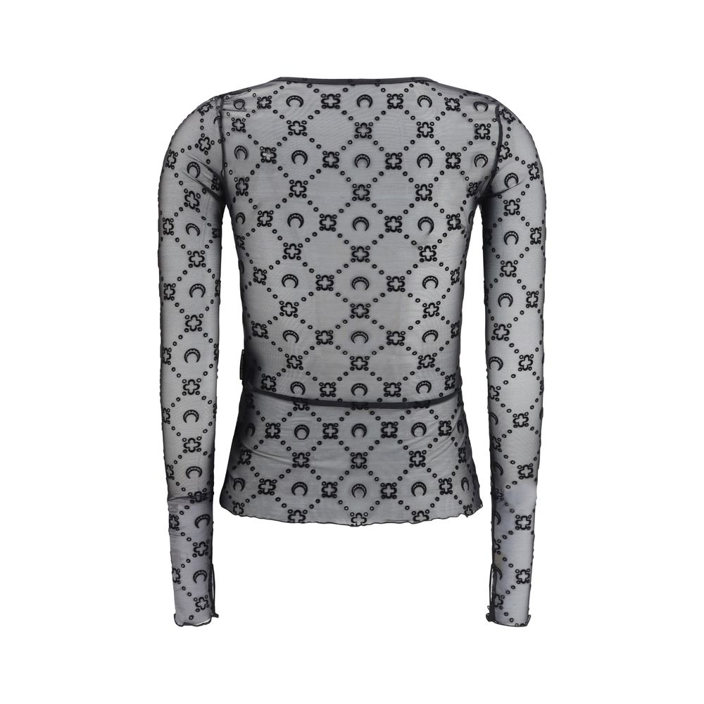 Black Polyamide Pattern Shirt