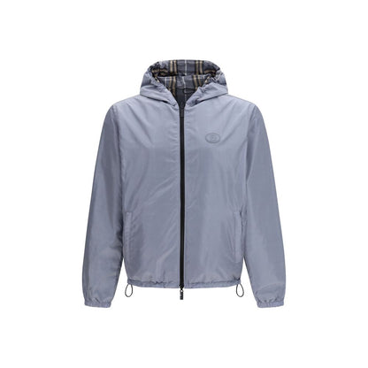 Blue Polyester Shell Jacket