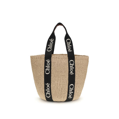 Beige Raffia Backet Bag
