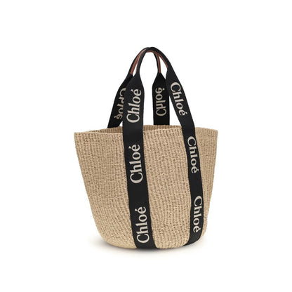 Beige Raffia Backet Bag