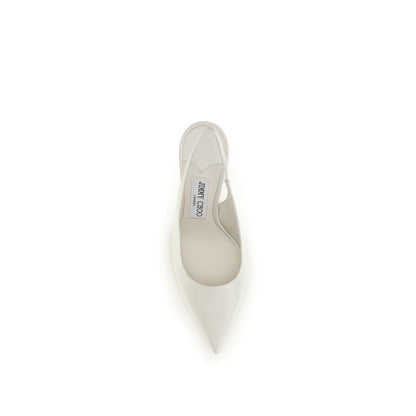 White Silk High Heel Pumps
